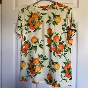 Orange Fruit Pattern Shirt